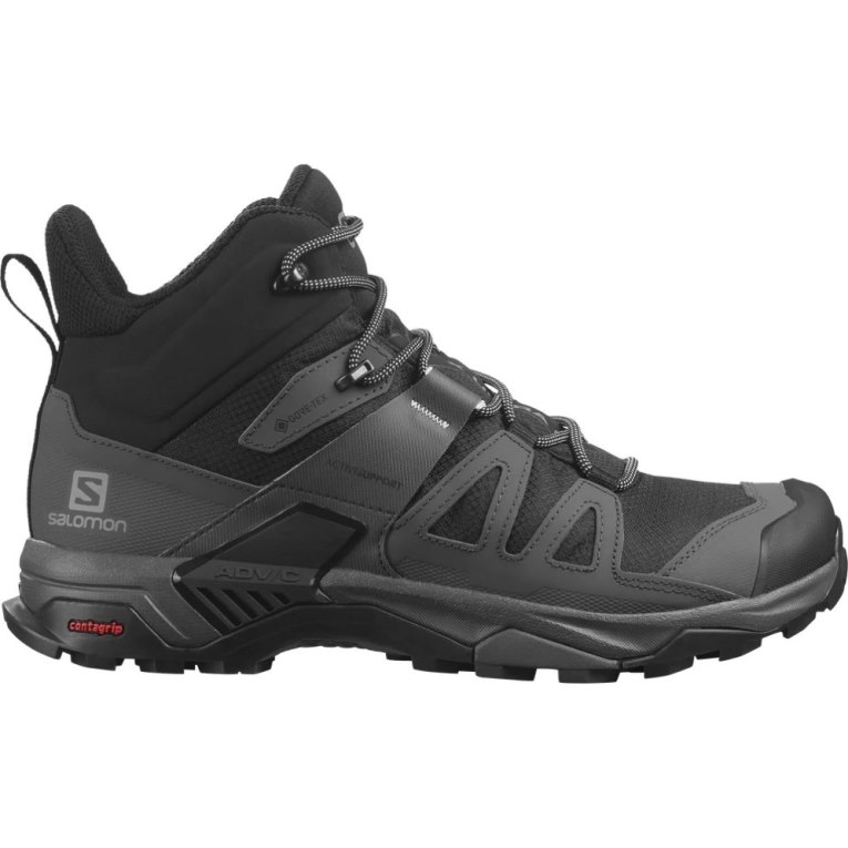 Black Salomon X Ultra 4 Mid GTX Men\'s Hiking Boots | PH 36849J